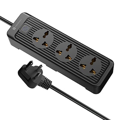 Portronics Power Plate 21 Extension Board with 3 Universal Sockets, 1.5 Meter Long Cord, 1440 Watts, Fireproof Material