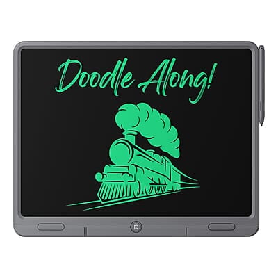 Portronics Ruffpad 21 LCD Writing Pad with 21 Inches Large Screen, Stylus Pen, Erase Button, Smart Lock