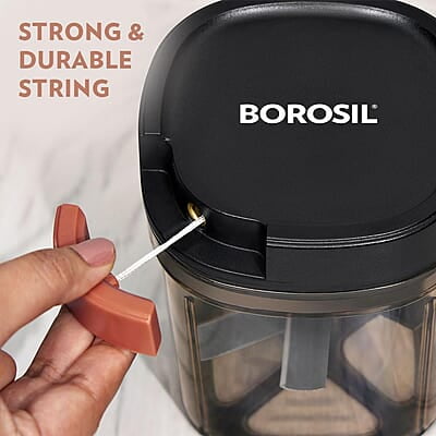 Borosil EazyPull Chopper with 6 Blades, Pull Chopper with Durable String, Mini Chopper for Kitchen, For Chopping Vegetables, Leafy Greens & Herbs, BPA-free, Unbreakable 900 ml Chopping Bowl Borosil EazyPull Chopper with 6 Blades, Pull Chopper with Durable String, Mini Chopper for Kitchen, For Chopping Vegetables, Leafy Greens & Herbs, BPA-free, Unbreakable 900 ml Chopping Bowl