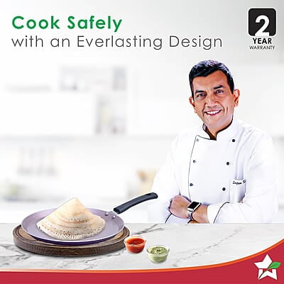 Wonderchef Valencia Non-Stick 28 Cm Dosa Tawa Cool Touch Bakelite Handle Wonderchef Valencia Non-Stick 28 Cm Dosa Tawa Cool Touch Bakelite Handle