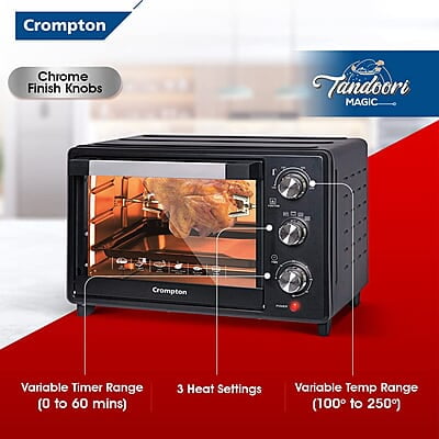 Crompton Tandoori Magic 25 Ltr Oven Toaster Grill (OTG) with Motorissed Rotisserie & Convection Crompton Tandoori Magic 25 Ltr Oven Toaster Grill (OTG) with Motorissed Rotisserie & Convection