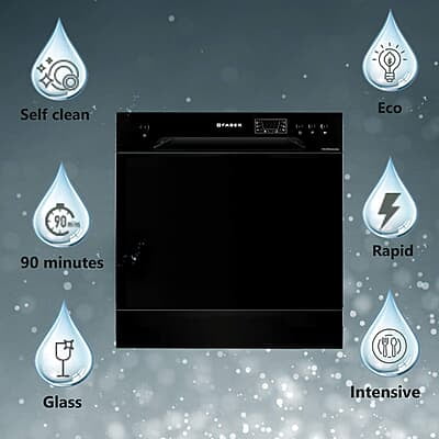 Faber table top 8 Place Setting Dishwasher (FFSD 6PR 8S Ace Black) Faber table top 8 Place Setting Dishwasher (FFSD 6PR 8S Ace Black)