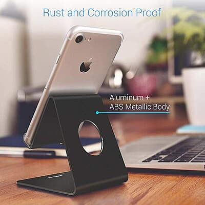 Portronics MODESK Universal Mobile Holder Stand with Metal Body, Anti Skid Design, Light Weight for All Smartphones Portronics MODESK Universal Mobile Holder Stand with Metal Body, Anti Skid Design, Light Weight for All Smartphones