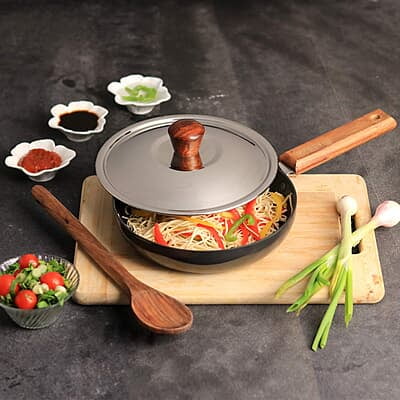 Wonderchef Ebony Hard-anodised Aluminium Fry Pan 24cm Frying Pan Non Stick 1.75L 3.25mm thickness Wonderchef Ebony Hard-anodised Aluminium Fry Pan 24cm Frying Pan Non Stick 1.75L 3.25mm thickness
