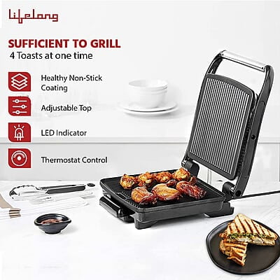 Lifelong LLTG01 Electric Tandoor Grill/Sandwich Maker 1500W with Non-Stick Plates, Variable Heat control for Toasting and Grilling Lifelong LLTG01 Electric Tandoor Grill/Sandwich Maker 1500W with Non-Stick Plates, Variable Heat control for Toasting and Grilling