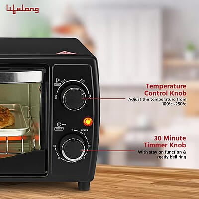 Lifelong OTG 10 Litre - Electric Oven Toaster Griller for Kitchen- 1000 W