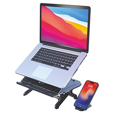 Portronics My Buddy Hexa 33 Laptop Stand with Phone Holder, Four Legs, Foldable Design, Improved Airflow