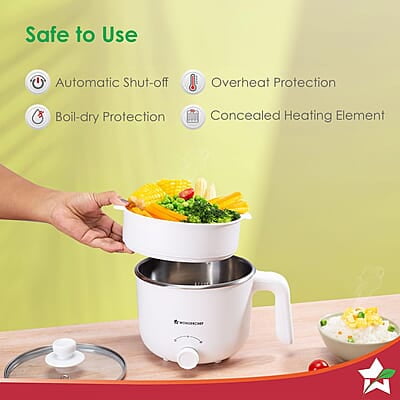 Wonderchef Luxe Multi Cook Kettle 1.2 L 600W  Ivory Dual Power Modes Quick Boiling Automatic Shut-Off
