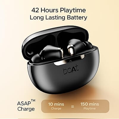 boAt Airdopes 141 ANC TWS in-Ear Earbuds w/ 32 dB ANC, 42 Hrs Playback, 50ms Low Latency Beast Mode, 4 Mics with ENx, ASAP Charge, IWP Twch with BT v5.3 & IPX5 Ear Buds TWS boAt Airdopes 141 ANC TWS in-Ear Earbuds w/ 32 dB ANC, 42 Hrs Playback, 50ms Low Latency Beast Mode, 4 Mics with ENx, ASAP Charge, IWP Twch with BT v5.3 & IPX5 Ear Buds TWS