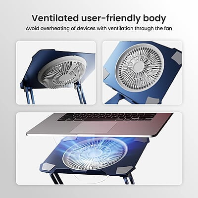 Portronics My Buddy K10 Portable Laptop Stand with Multiple Height Adjustable Angles, Fan-Based Ventilated Bottom Portronics My Buddy K10 Portable Laptop Stand with Multiple Height Adjustable Angles, Fan-Based Ventilated Bottom