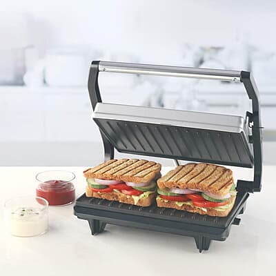 Borosil Prime Grill Sandwich Maker, Non-toxic Non-stick Grill Plate Coating, Make 2 Sandwiches At a Time, 700 W Borosil Prime Grill Sandwich Maker, Non-toxic Non-stick Grill Plate Coating, Make 2 Sandwiches At a Time, 700 W
