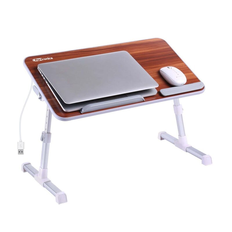 Portronics My Buddy Plus Adjustable Laptop Table with built-in USB Cooling Fan, Foldable Legs, Adjustable Angle Portronics My Buddy Plus Adjustable Laptop Table with built-in USB Cooling Fan, Foldable Legs, Adjustable Angle