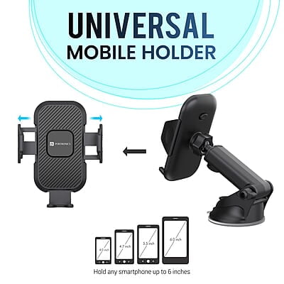 Portronics Clamp M Car Mobile Holder with 360° Rotational, Strong Suction Cup, One Click Release Button Compatible with 4 to 6 inch Devices Portronics Clamp M Car Mobile Holder with 360° Rotational, Strong Suction Cup, One Click Release Button Compatible with 4 to 6 inch Devices