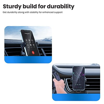 Portronics Clamp Y Adjustable Air Vent Mobile Holder for Car with 360° Rotational