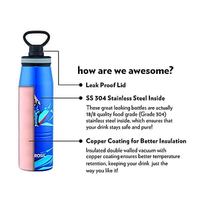 Borosil Stainless Steel Hydra Gosport Cricket - Vacuum Insulated Flask Water Bottle, 900 Milliliters Borosil Stainless Steel Hydra Gosport Cricket - Vacuum Insulated Flask Water Bottle, 900 Milliliters