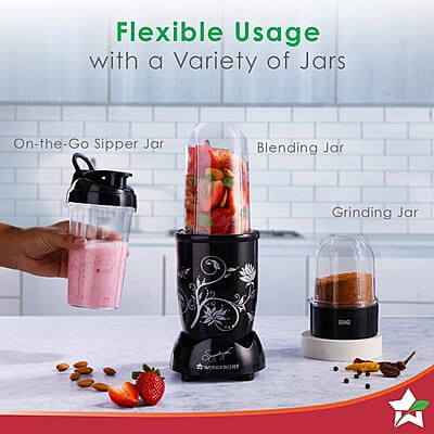 Wonderchef Nutri-blend Mixer Grinder Blender 3 Unbreakable Jars 500W 22000 RPM Wonderchef Nutri-blend Mixer Grinder Blender 3 Unbreakable Jars 500W 22000 RPM