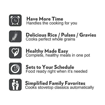 Borosil 1.8-Liters Electric Rice Cooker And Steamer, Black & Silver Borosil 1.8-Liters Electric Rice Cooker And Steamer, Black & Silver