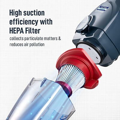 KENT Storm Vacuum Cleaner 600W Cyclone5 Technology and HEPA Filter Bagless Design Ideal for Floors, Curtains, Carpets, Sofa Grey KENT Storm Vacuum Cleaner 600W Cyclone5 Technology and HEPA Filter Bagless Design Ideal for Floors, Curtains, Carpets, Sofa Grey