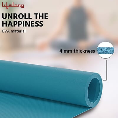 Lifelong Yoga mat for Women & Men EVA Material 4mm Anti-Slip Yoga Mat for Gym Workout