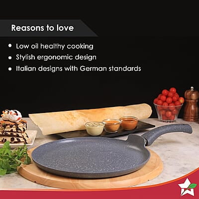 Wonderchef Granite 24cm Non-Stick Dosa Tawa 3.5mm Virgin Aluminium Wonderchef Granite 24cm Non-Stick Dosa Tawa 3.5mm Virgin Aluminium