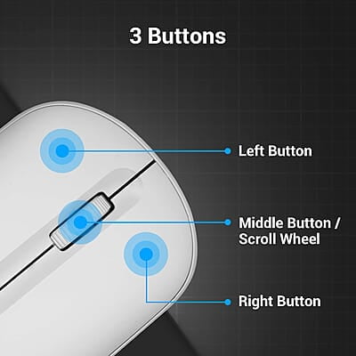 ZEBRONICS Pulse Wireless Mouse, Multi Connectivity, Dual Bluetooth, for Mac, Laptop, Computer, Tablet, 2.4GHz, 1200 DPI, Comfortable & Lightweight ZEBRONICS Pulse Wireless Mouse, Multi Connectivity, Dual Bluetooth, for Mac, Laptop, Computer, Tablet, 2.4GHz, 1200 DPI, Comfortable & Lightweight