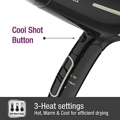 Havells 1600W Unisex Foldable Hair Dryer 3 Heat Settings (Hot/Warm/Cold)