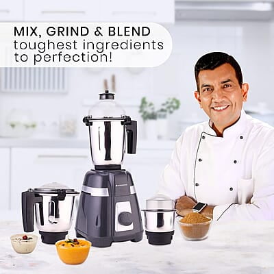 Wonderchef Regalia Mixer Grinder 750W, 230V~50Hz, 3 Stainless Steel Jars