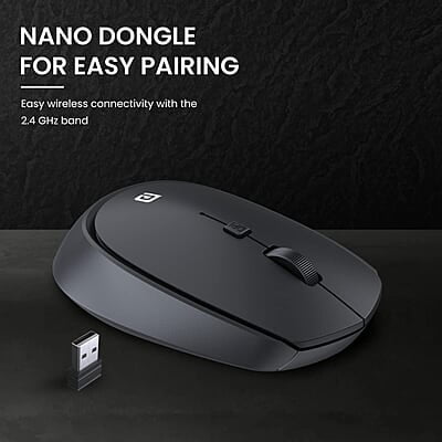 Portronics Toad 23 Wireless Optical Mouse with 2.4GHz, USB Nano Dongle, Optical Orientation, Click Wheel, Adjustable DPI Portronics Toad 23 Wireless Optical Mouse with 2.4GHz, USB Nano Dongle, Optical Orientation, Click Wheel, Adjustable DPI