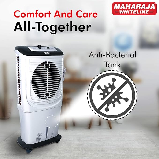 Maharaja White line Plastic Hybridcool 55-Litre Air Cooler with Remote, 55 Liters, Maharaja White line Plastic Hybridcool 55-Litre Air Cooler with Remote, 55 Liters,