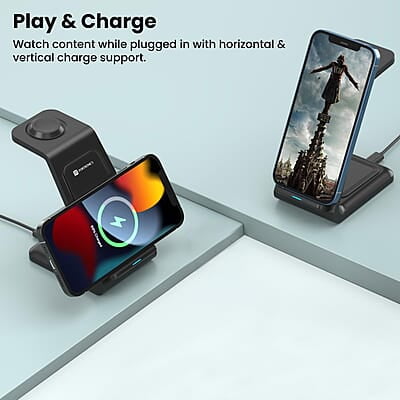 Portronics Freedom Trio 15w 3in1 Wireless Charger for iPhone 15/15 Plus/15 Pro/15 Pro Max, iPhone 14/14 Plus/14 Pro/Max, iPhone 13/12/11 Series, iWatches and AirPods etc. Portronics Freedom Trio 15w 3in1 Wireless Charger for iPhone 15/15 Plus/15 Pro/15 Pro Max, iPhone 14/14 Plus/14 Pro/Max, iPhone 13/12/11 Series, iWatches and AirPods etc.