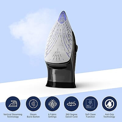 Crompton Fabrigenius 2000 W Steam Iron with 380 ml Water Tank, Upto 40g /min Steam Output and Ceramic Coating Soleplate Crompton Fabrigenius 2000 W Steam Iron with 380 ml Water Tank, Upto 40g /min Steam Output and Ceramic Coating Soleplate