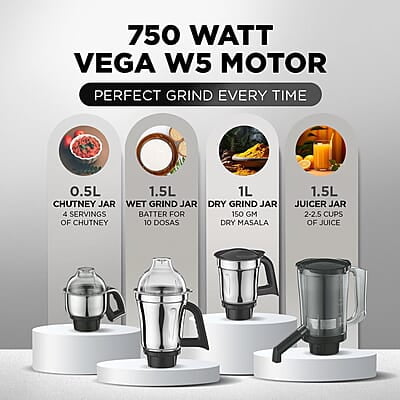 Preethi Zodiac Mg-218 Mixer Grinder for Kitchen, 5 Jars 750 Watt Mixie Preethi Zodiac Mg-218 Mixer Grinder for Kitchen, 5 Jars 750 Watt Mixie