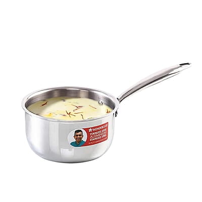 Wonderchef Nigella Tri-ply Stainless Steel 16 cm Sauce Pan 1.5 Liters 2.6mm Thickness Silver Wonderchef Nigella Tri-ply Stainless Steel 16 cm Sauce Pan 1.5 Liters 2.6mm Thickness Silver