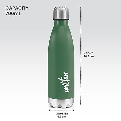 MILTON Shine 800 Stainless Steel Water Bottle, 700 ml Single walled Leak Proof MILTON Shine 800 Stainless Steel Water Bottle, 700 ml Single walled Leak Proof