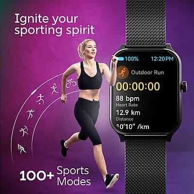 Fastrack New Limitless Classic|Large 1.91" Super UltraVU Display|Functional Crown|Highest 320x385 Pixel Resolution|SingleSync BT Calling|100+ Sports Modes|Metal Case Premium Smartwatch - Black Mesh Fastrack New Limitless Classic|Large 1.91" Super UltraVU Display|Functional Crown|Highest 320x385 Pixel Resolution|SingleSync BT Calling|100+ Sports Modes|Metal Case Premium Smartwatch - Black Mesh
