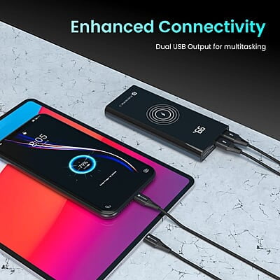 Portronics Power 10 10000 mAh 22.5 W PD Fast Charging 15W Li-Polymer Premium Edition Wireless Power Bank Portronics Power 10 10000 mAh 22.5 W PD Fast Charging 15W Li-Polymer Premium Edition Wireless Power Bank