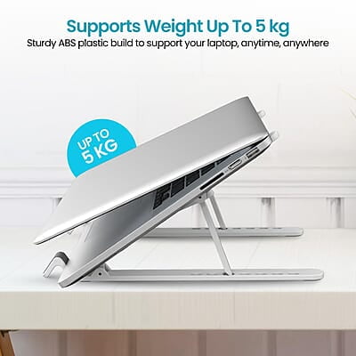 Portronics My Buddy K Lite Foldable Laptop Stand with Adjustable Heights, Anti-Slip Silicone Pads, Collapsible Design, 5 kg Max Weight Portronics My Buddy K Lite Foldable Laptop Stand with Adjustable Heights, Anti-Slip Silicone Pads, Collapsible Design, 5 kg Max Weight