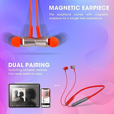 ZEBRONICS Zeb-Evolve BTv5.0, Voice Assistant, Rapid Charge, Dual Pairing, Call Function, Magnetic Earpiece Bluetooth Wireless in Ear Earphones with Mic ZEBRONICS Zeb-Evolve BTv5.0, Voice Assistant, Rapid Charge, Dual Pairing, Call Function, Magnetic Earpiece Bluetooth Wireless in Ear Earphones with Mic