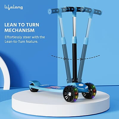 Lifelong Scooter for Kids 3+ Years - Foldable Kids Scooter with LED Wheels & Adjustable Height - Kick Scooter Capacity 50kg Lifelong Scooter for Kids 3+ Years - Foldable Kids Scooter with LED Wheels & Adjustable Height - Kick Scooter Capacity 50kg