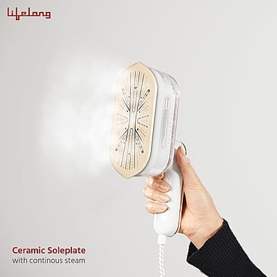 Lifelong 1250 Watt Steam Iron Press For Clothes - Handheld Garment Steamer 90Ml