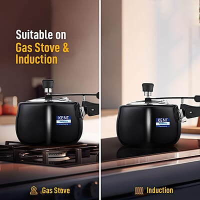 KENT Hard Anodised 5 Litre Pressure Cooker with SS Inner Lid