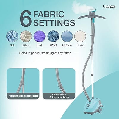 Havells Glanzo Garment Steamer 1650 Watt (blue and grey) 2 year warranty,1.5 L tank