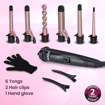 AGARO HS1707 6-in-1 Multi Hair Styler, Curling Wand Set, Instant Heat Up, 6 Interchangeable Barrels AGARO HS1707 6-in-1 Multi Hair Styler, Curling Wand Set, Instant Heat Up, 6 Interchangeable Barrels