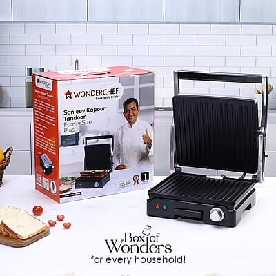 Wonderchef Sanjeev Kapoor Tandoor Family Size Plus  Electric Contact Grill & Sandwich Maker 1800 Watt