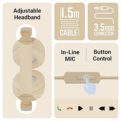 Zebronics BOOM Wired Headphone, Over Ear, in-Line MIC, Foldable, 1.5 meter Cable, for 3.5mm (Mobile | Tablet | Laptop | MAC), Soft Cushion, 40mm Drivers Zebronics BOOM Wired Headphone, Over Ear, in-Line MIC, Foldable, 1.5 meter Cable, for 3.5mm (Mobile | Tablet | Laptop | MAC), Soft Cushion, 40mm Drivers