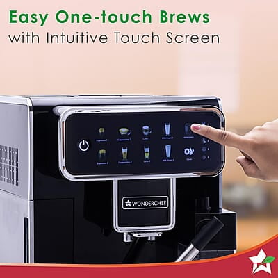 Wonderchef Regenta Fully Automatic Coffee Machine For brewing Americano, Cappuccino, Latte, Macchiato, Flat White, Espresso Wonderchef Regenta Fully Automatic Coffee Machine For brewing Americano, Cappuccino, Latte, Macchiato, Flat White, Espresso