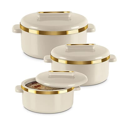 MILTON Curve Inner Stainless Steel Casserole Set of 3 (450 ml, 840 ml, 1300 ml)