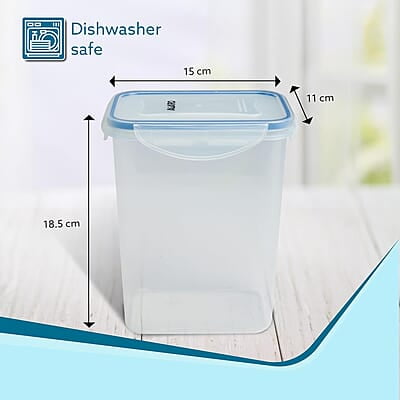 AGARO Airtight Container, Food Storage Container With Lid Tall Rectangular Plastic Body, Leak Proof, BPA Free, Capacity 1.5L Each, Pack of 3 AGARO Airtight Container, Food Storage Container With Lid Tall Rectangular Plastic Body, Leak Proof, BPA Free, Capacity 1.5L Each, Pack of 3