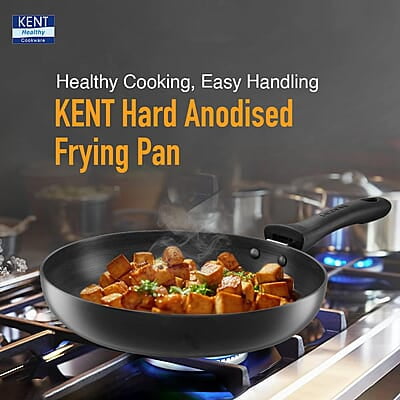 KENT Hard Anodised Frying Pan 24 Cm 1.8L 3.25Mm Thick Base KENT Hard Anodised Frying Pan 24 Cm 1.8L 3.25Mm Thick Base
