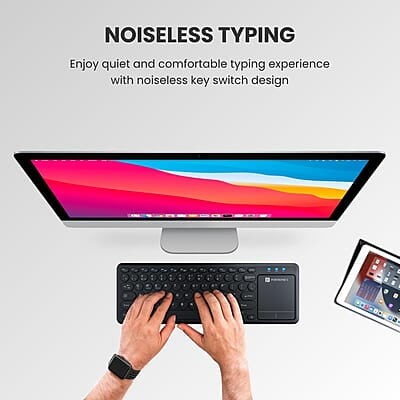 Portronics Bubble Pro Wireless Keyboard with Touchpad, Bluetooth & 2.4 GHz Dual Connectivity, Noiseless Keys